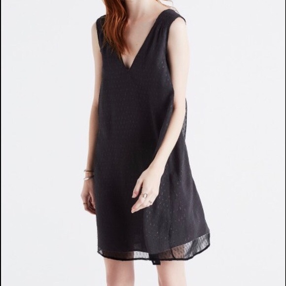 black silk shift dress